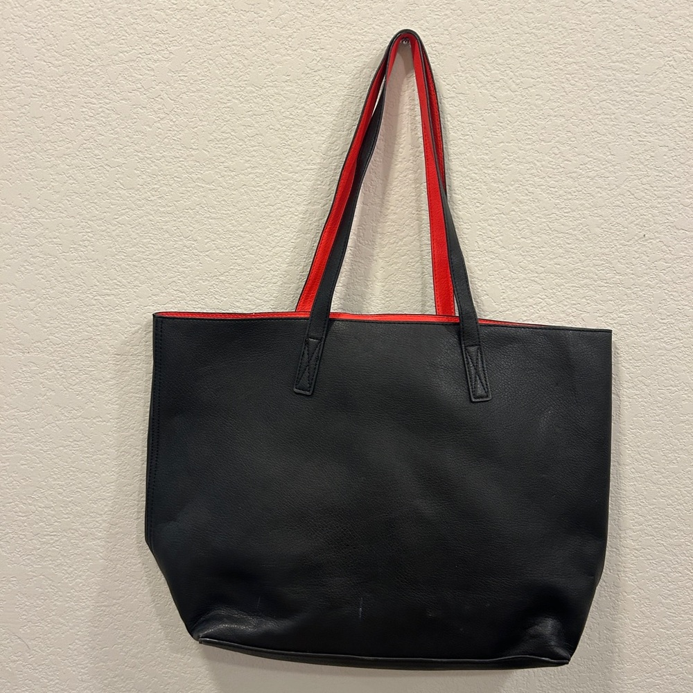 Black Leather Tote Bag
